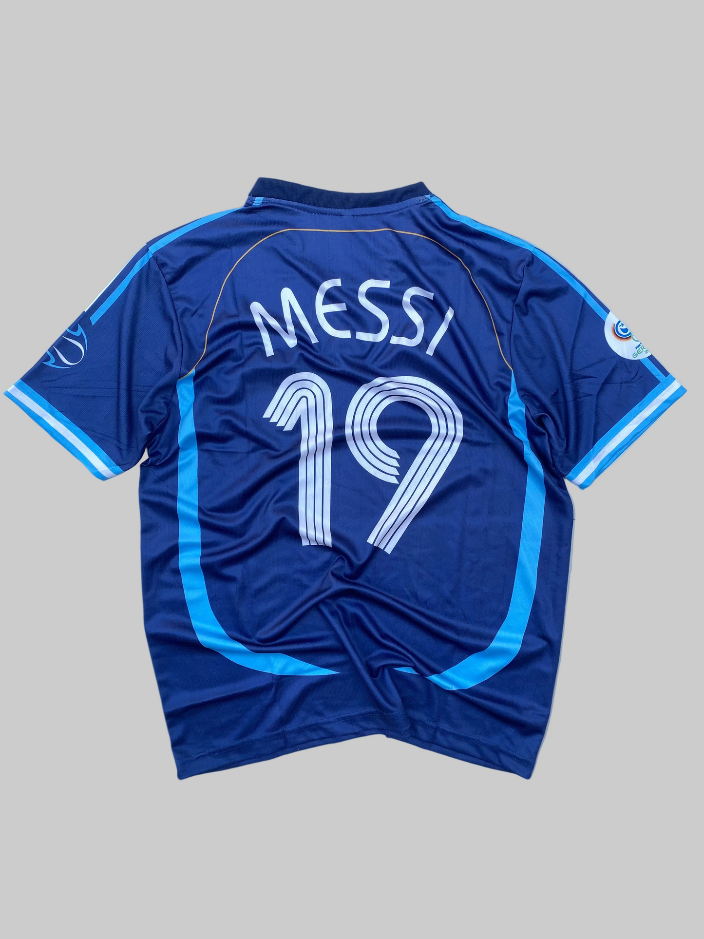 ARGENTINA AWAY RETRO KIT, MESSI #19 (Embroidery)