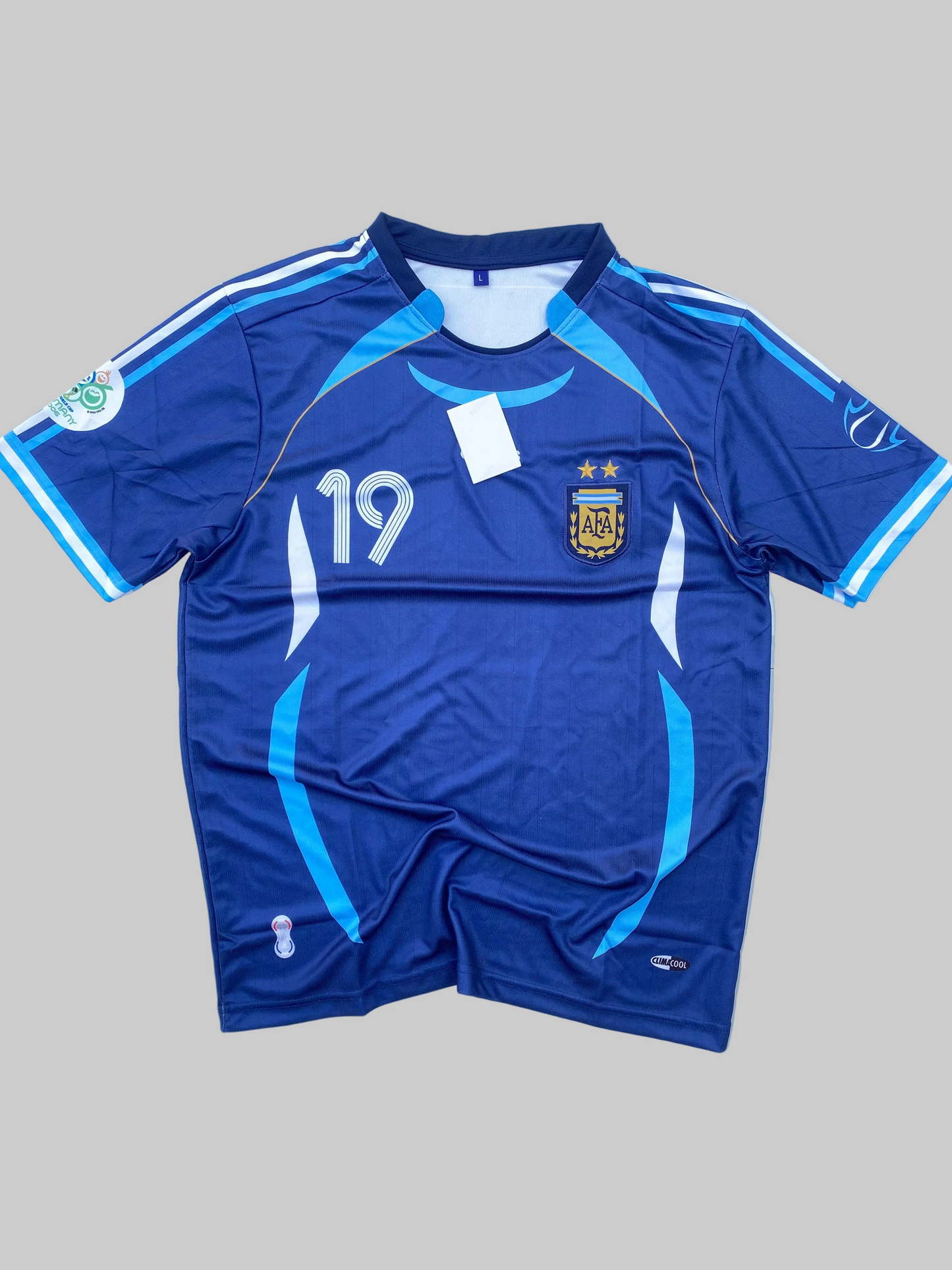 ARGENTINA AWAY RETRO KIT, MESSI #19 (Embroidery)